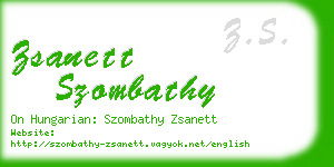 zsanett szombathy business card